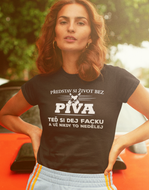 Dámské tričko s potiskem Život bez piva