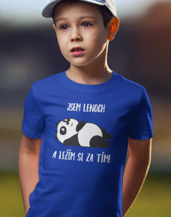 Dětské tričko Jsem lenoch a ležím si za tím!