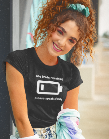 Dámské triko s potiskem Brain remaining - speak slowly