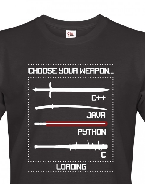 Pánské tričko pro programátory Choose your weapon