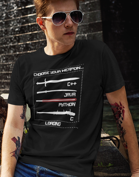 Pánské tričko pro programátory Choose your weapon