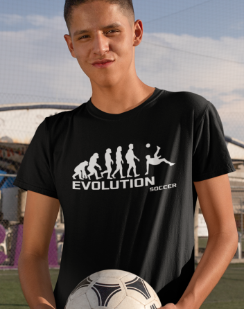 Pánské tričko evoluce fotbalu