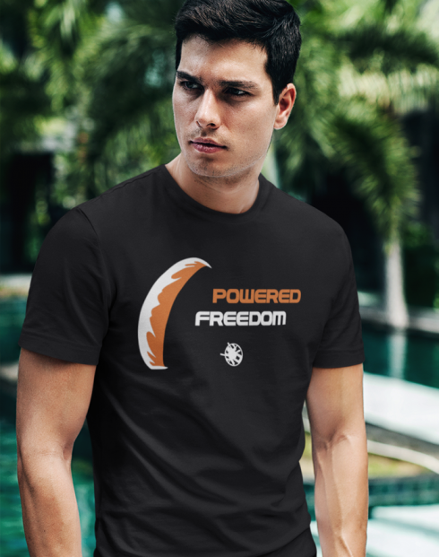 Pánské tričko - Powered freedom motorový paragliding