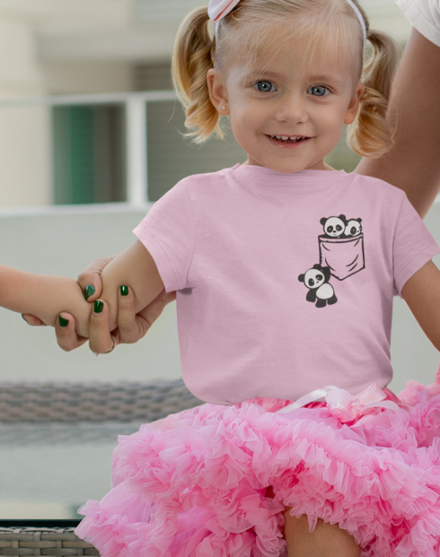 Dětské tričko Pandy v kapse