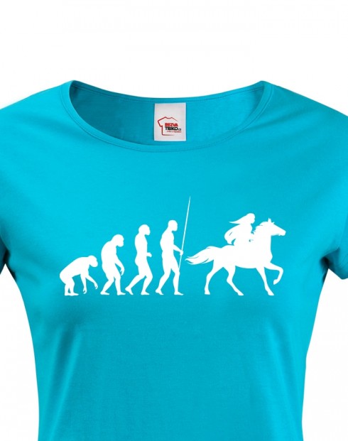 Dámské tričko Evoluce jezdkyně