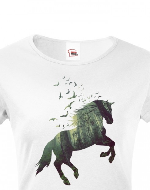 Dámské tričko Potisk koně