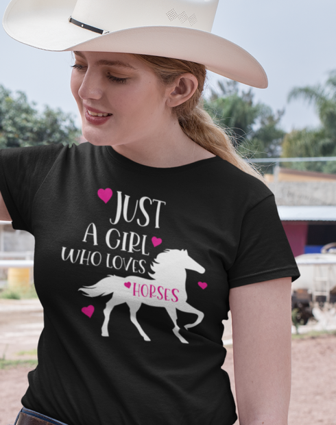 Dámské tričko Just a girl who loves horses