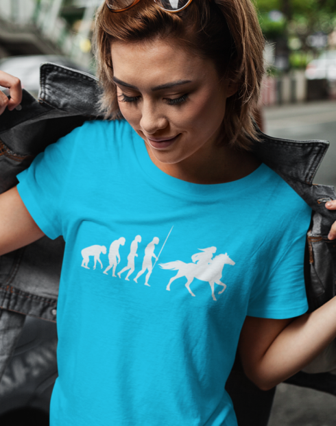 Dámské tričko Evoluce jezdkyně