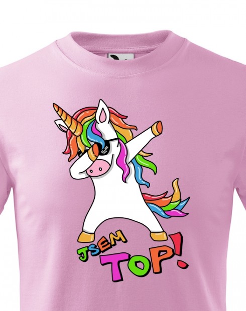Dětské tričko s jednorožcem- Jsem top!