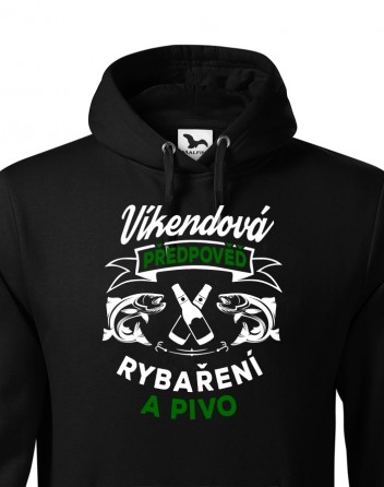 Pánská mikina pro rybáře Víkendová předpověď rybaření a pivo