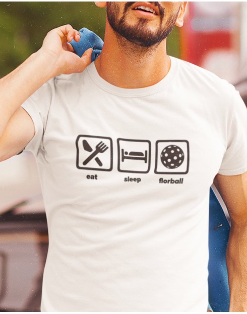 Pánské tričko - Eat, sleep, florbal 2