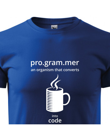 Pánské tričko pro programátory Convert coffee in to code