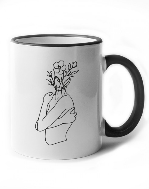 Keramický hrneček - Květina