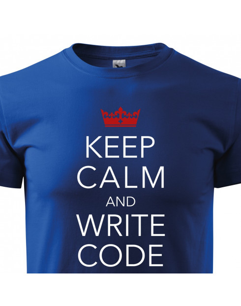 Pánské tričko pro programátory Keep calm and write code
