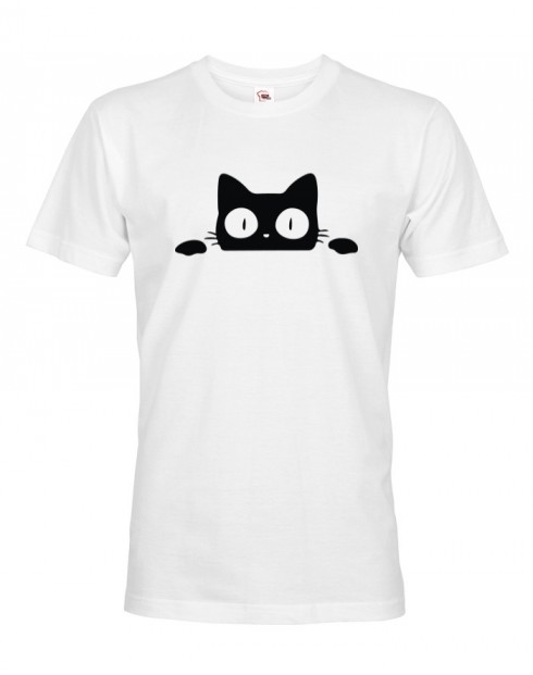 Pánské tričko s vykukující kočkou