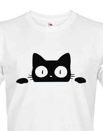 Pánské tričko s vykukující kočkou