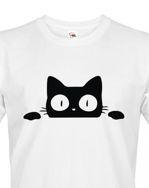 Pánské tričko s vykukující kočkou