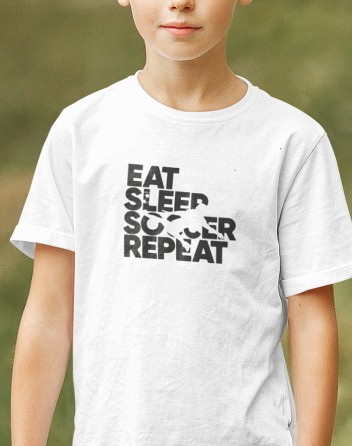 Dětské tričko - Fotbal eat, sleep, soccer, repeat