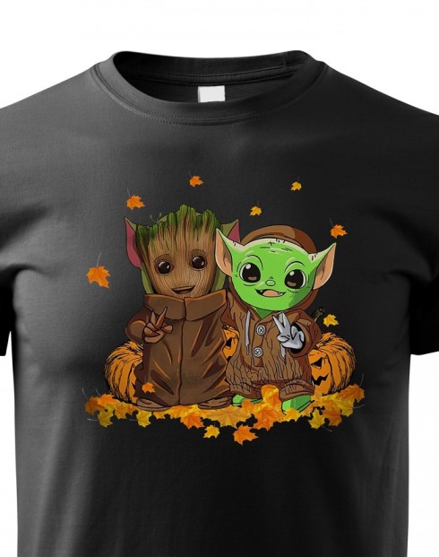 Dětské tričko Mistr Yoda a Groot