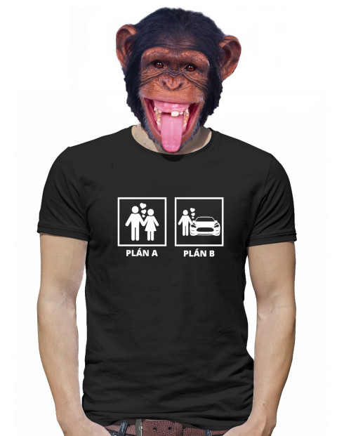 Pánské tričko s potiskem Plán A a plán B
