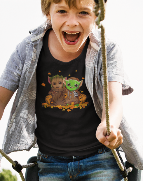 Dětské tričko Mistr Yoda a Groot