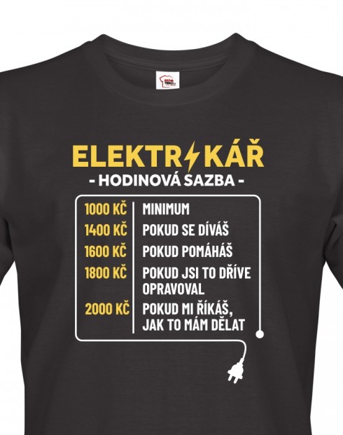 Tričko pro elektrikáře - Hodinová sazba
