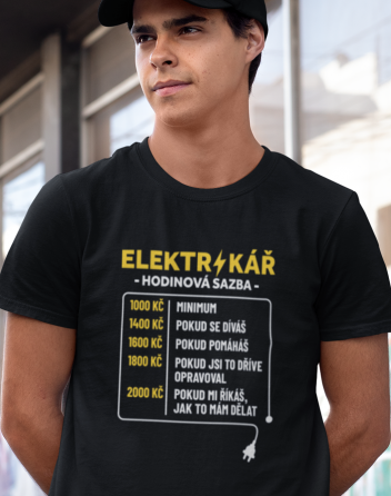 Tričko pro elektrikáře - Hodinová sazba