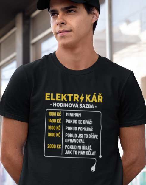 Tričko pro elektrikáře - Hodinová sazba