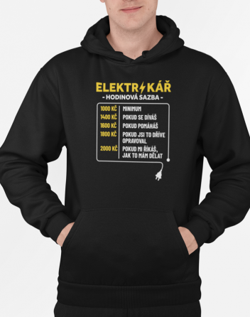 Pánská mikina pro elektrikáře - Hodinová sazba