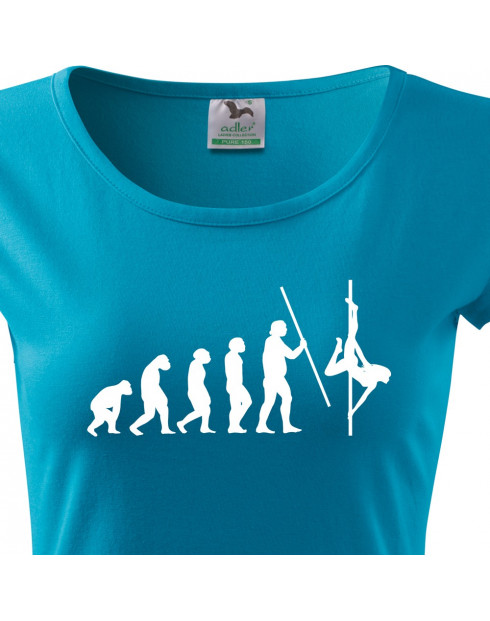Dámské tričko s vtipným potiskem evoluce Pole dance