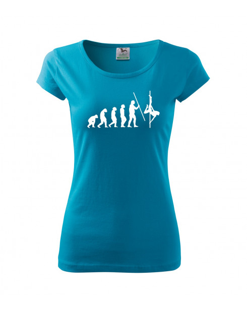 Dámské tričko s vtipným potiskem evoluce Pole dance