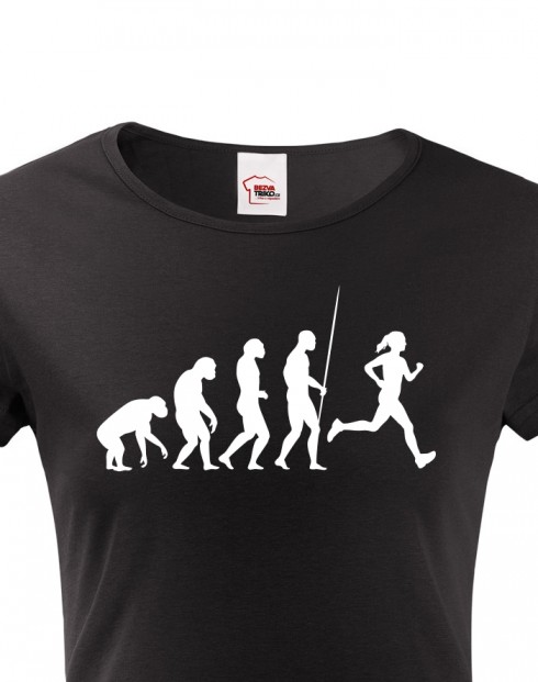 Dámské tričko - Evoluce běžkyně