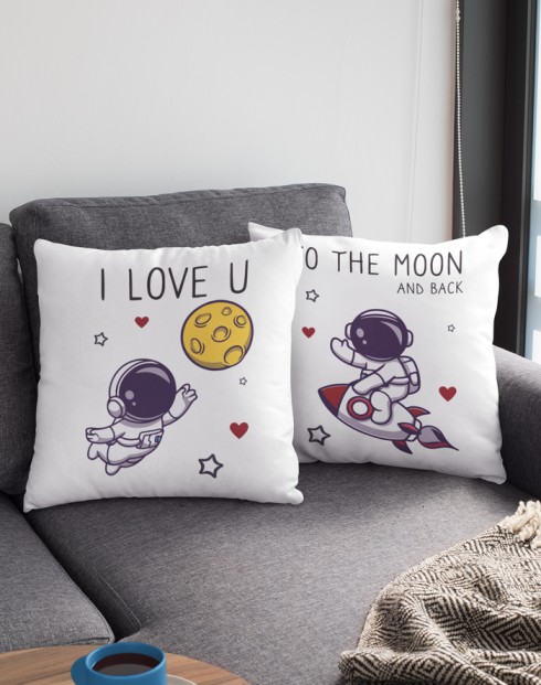 Polštářky pro zamilované - I love u to the moon and back