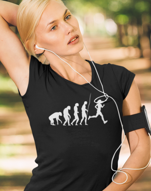 Dámské tričko - Evoluce běžkyně
