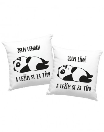 Párové polštáře Jsem líná a ležím si za tím!