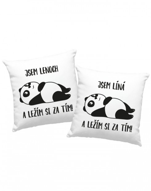 Párové polštáře Jsem líná a ležím si za tím!