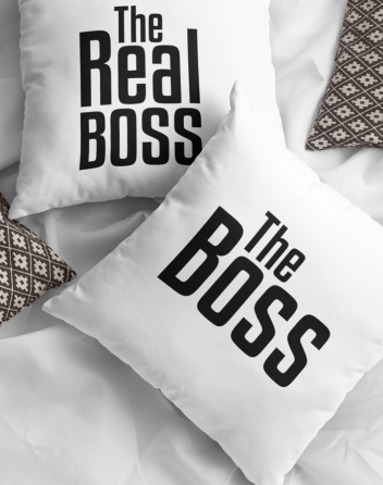 Párové polštáře The Boss a The Real Boss