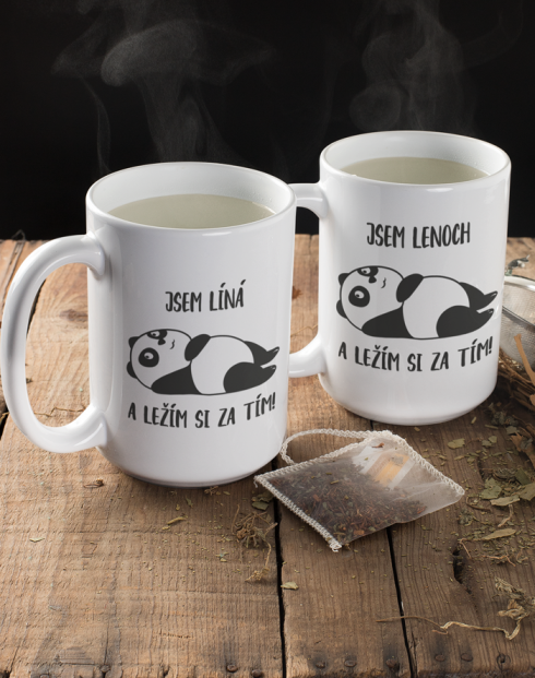 Párové hrnečky Jsem líná a ležím si za tím!