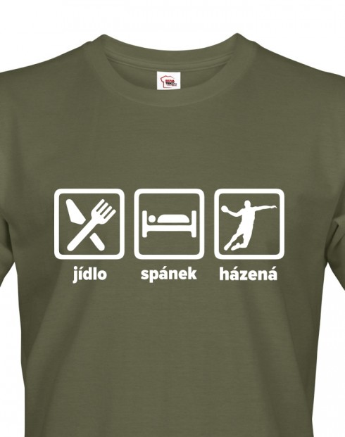 Pánske tričko Jídlo, spánek, házená