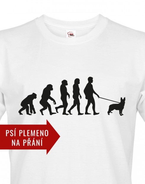 Pánske tričko Evoluce venčení psa
