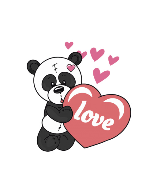 Polštář s potiskem zamilované pandy