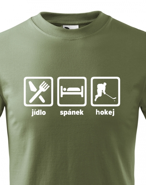 Dětské tričko Jídlo spánek hokej
